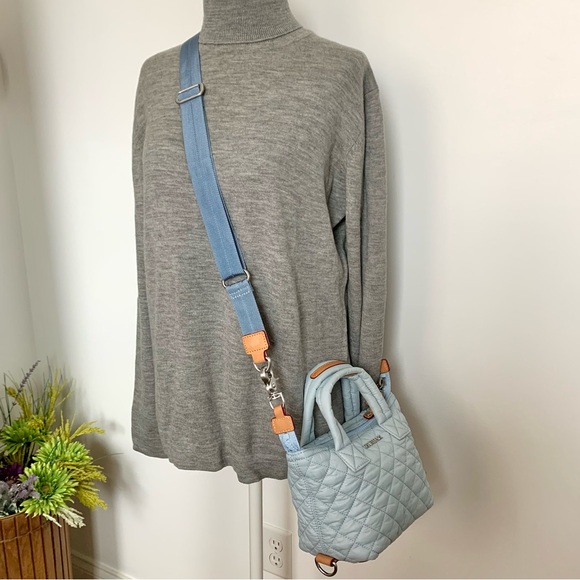 MZ Wallace Micro Sutton Tote Quilted Crossbody in Rare Light Blue - Picture 15 of 16